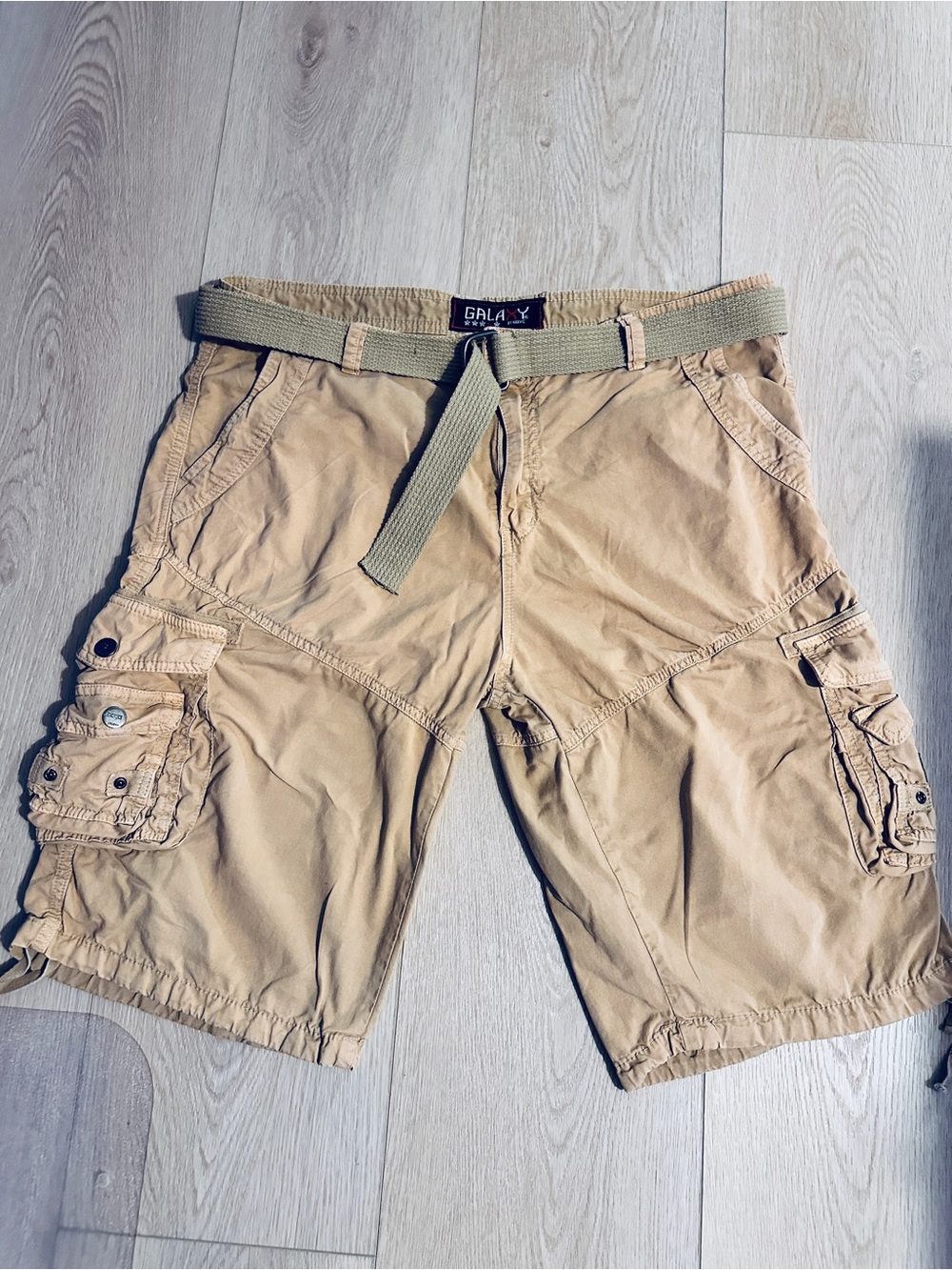 Galaxy Cargo Shorts Size 36 Available Khaki 100% Cotton GOOD Condition